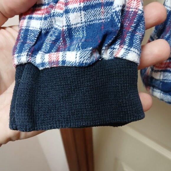 The Vermont Flannel Company X-Small Flannel Hoodie Blue, Red & White Plaid - Picture 8 of 12